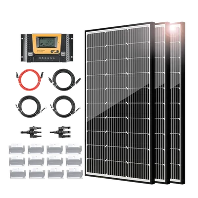 JJN 300W Off-Grid Solar Panel Kit with 40A Controller