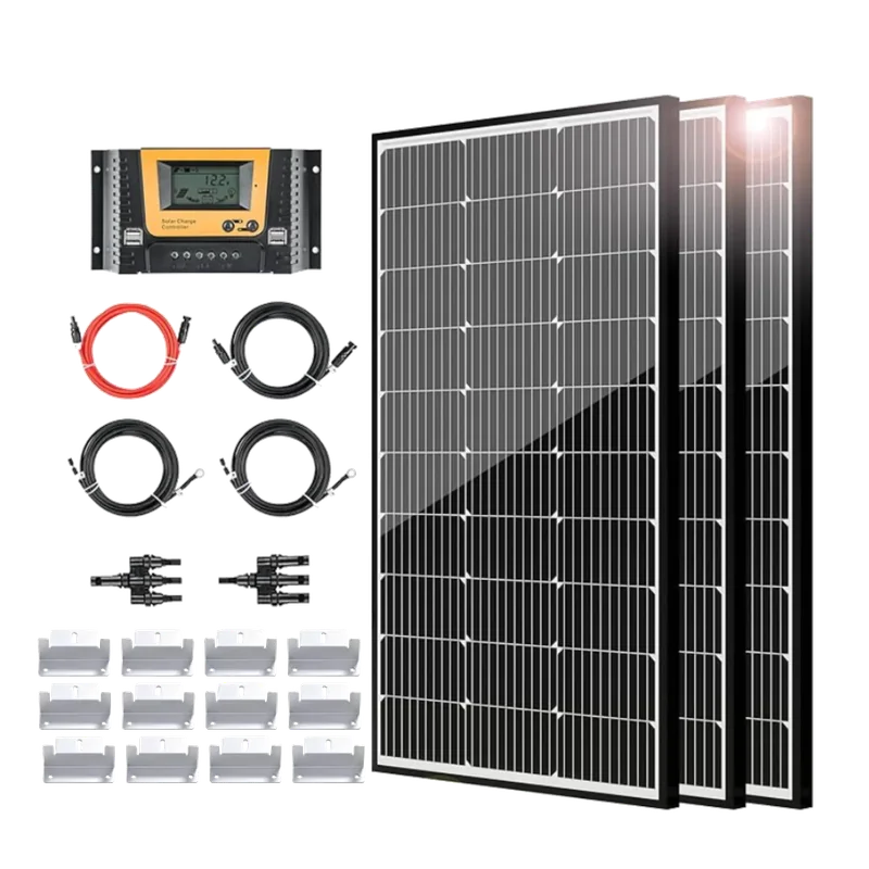 JJN 300W Off-Grid Solar Panel Kit with 40A Controller