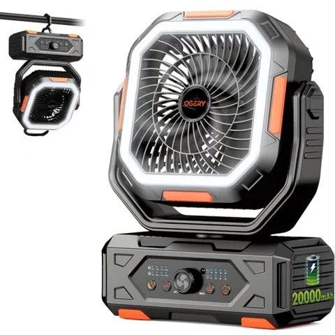 OGERY 20000mAh Rechargeable Camping Fan